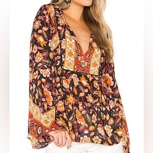 Spell & the Gypsy Lolita blouse in 70s Rust size small hippie boho long sleeve